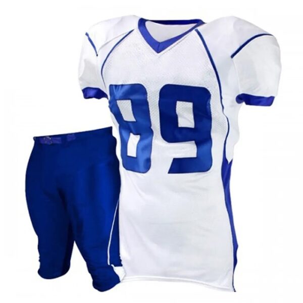 American Football Uniform White Blue